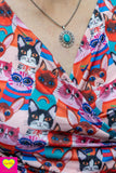 Anastacia stretch wrap top - lange mouwen- art cats Twisted top Tantilly 