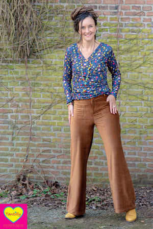 Corduroy velvet pants- velvet touch - casual & chique - stretch- camel pants Tantilly 