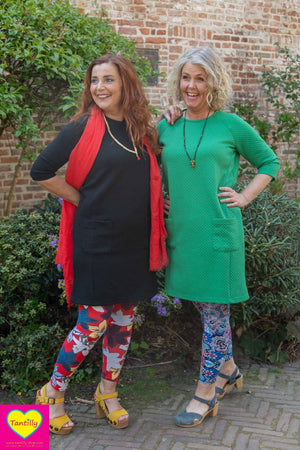 Hilde dress - nieuw effen model jurk- groen