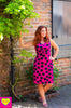 Yara dress - pink dots - made by tantilly high summer clothes Tantilly 