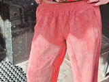 Corduroy baggy broek- velvet touch - casual & chique - katoen (niet stretch) - zalmroze pants Tantilly 
