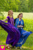 Bohemian katoenen maxi rok - blauw skirt Tantilly 