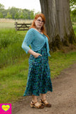 Marylin jurkje van rayon – maxi jurk- blue summer Every day dress Tantilly 