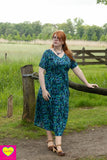 Marylin jurkje van rayon – maxi jurk- blue summer Every day dress Tantilly 