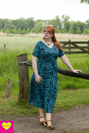 Marylin jurkje van rayon – maxi jurk- blue summer
