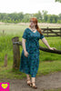 Marylin jurkje van rayon – maxi jurk- blue summer Every day dress Tantilly 