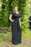 Anastasia jumpsuit - effen zwart- rayon Made by tantilly tantilly 