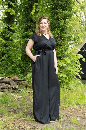 Anastasia jumpsuit - effen zwart- rayon