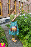 Pre order- Dubbelzijdige wikkelrok- katoen & paisley -zeegroen/grijs- Happiness in a skirt Cotton skirt Tantilly 