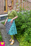 Pre order- Dubbelzijdige wikkelrok- katoen & paisley -zeegroen/grijs- Happiness in a skirt Cotton skirt Tantilly 