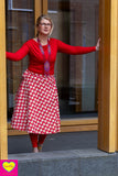 Pre order- Dubbelzijdige wikkelrok- katoen & retro rood - Happiness in a skirt Cotton skirt Tantilly 