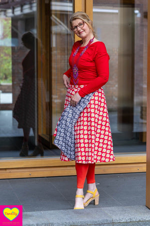 Pre order- Dubbelzijdige wikkelrok- katoen & retro rood - Happiness in a skirt