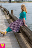 Pre order- Dubbelzijdige wikkelrok- katoen & retro-bruin-zeegroen- Happiness in a skirt Cotton skirt Tantilly 