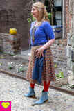 Pre order- Dubbelzijdige wikkelrok- katoen & jeans- happy retro- Happiness in a skirt Cotton skirt Tantilly 