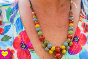 Keramiek ketting handgemaakt- uniek- kleurfestijn
