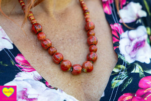 Keramiek ketting handgemaakt- uniek- lava rond