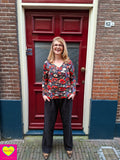 Corduroy baggy broek- velvet touch - casual & chique - katoen (niet stretch) - zwart pants Tantilly 