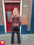 Corduroy baggy broek- velvet touch - casual & chique - katoen (niet stretch) - zwart pants Tantilly 