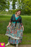 Zijden rok- unieke prints gemixt! -brocante skirt Tantilly 