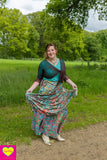 Zijden rok- unieke prints gemixt! -brocante skirt Tantilly 