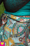 Zijden rok- unieke prints gemixt! -brocante skirt Tantilly 