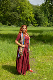 Bohemian katoenen maxi rok - bordeaux skirt Tantilly 