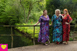 Kleurrijke kaftan- 100% katoen- 1 maat- blauwtinten Tantilly 