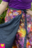 Dubbelzijdige wikkelrok- katoen & jeans-fantasy -happiness in a skirt Cotton skirt Tantilly 