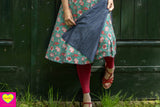 Dubbelzijdige wikkelrok- katoen & jeans- bloemen amore Cotton skirt Tantilly 
