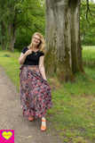 Zijden rok - Serta - twee prints gemixt- wikkelrok skirt Tantilly 