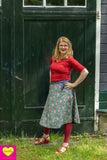 Dubbelzijdige wikkelrok- katoen & jeans- bloemen amore Cotton skirt Tantilly 