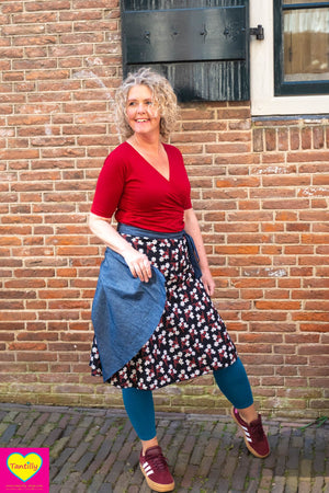 Pre order- Dubbelzijdige wikkelrok- flowerbomb - Happiness in a skirt