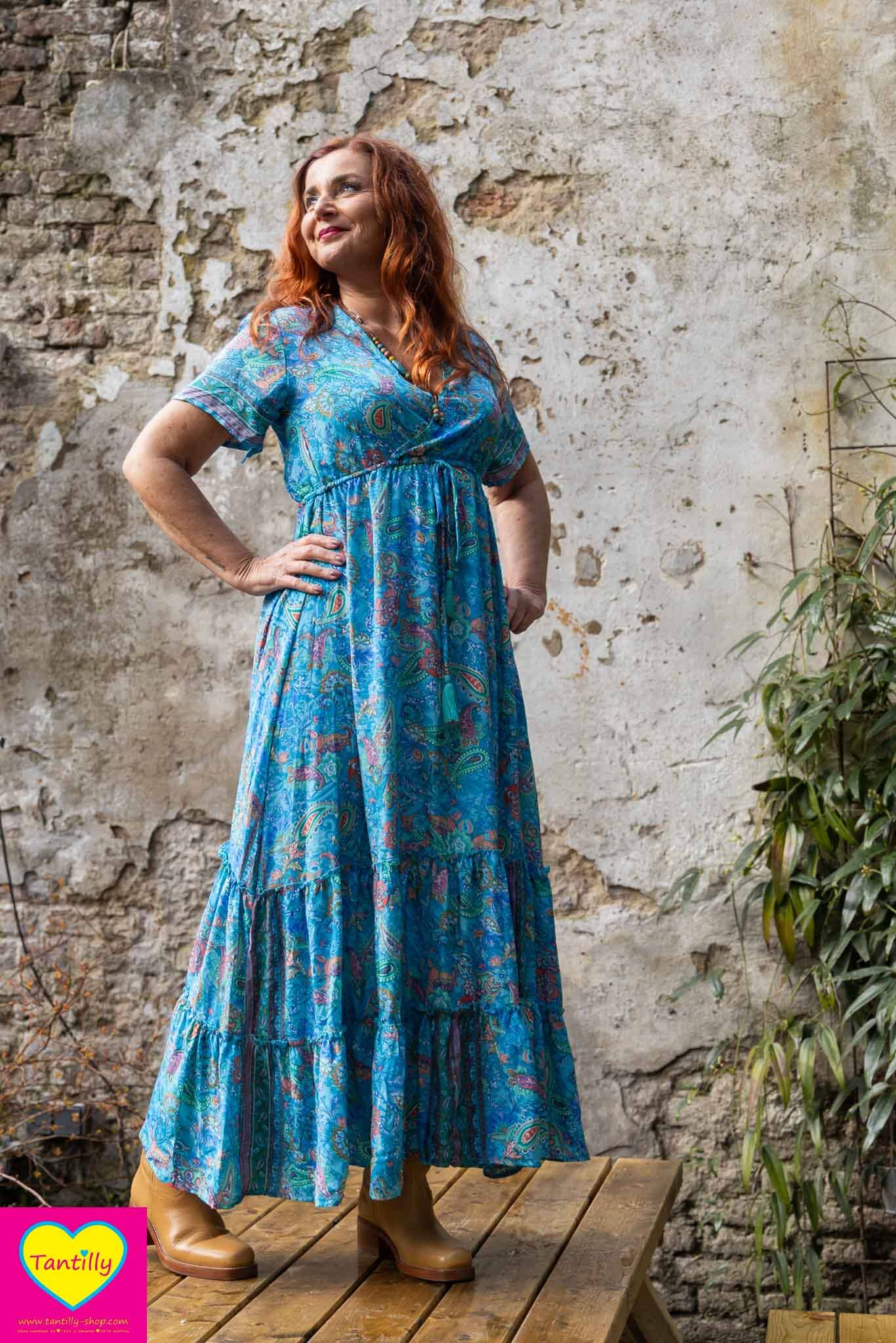 Embroidery boho jacket- inside cotton layer- made by Tantilly - seagreen main image 1