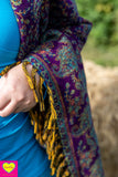 Winterse warme wintersjaal - paars/groene paisley Scarves Tantilly 