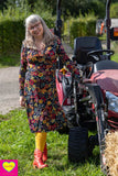 Zoe raya jurk -lange mouwen - viscose- nona bloemen Dresses tantilly 