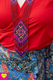 Wrap Top - katoen- felrood- wijdere versie shirt Tantilly 