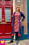 Zoe dress - red paisley- thick viscose Made by tantilly tantilly 