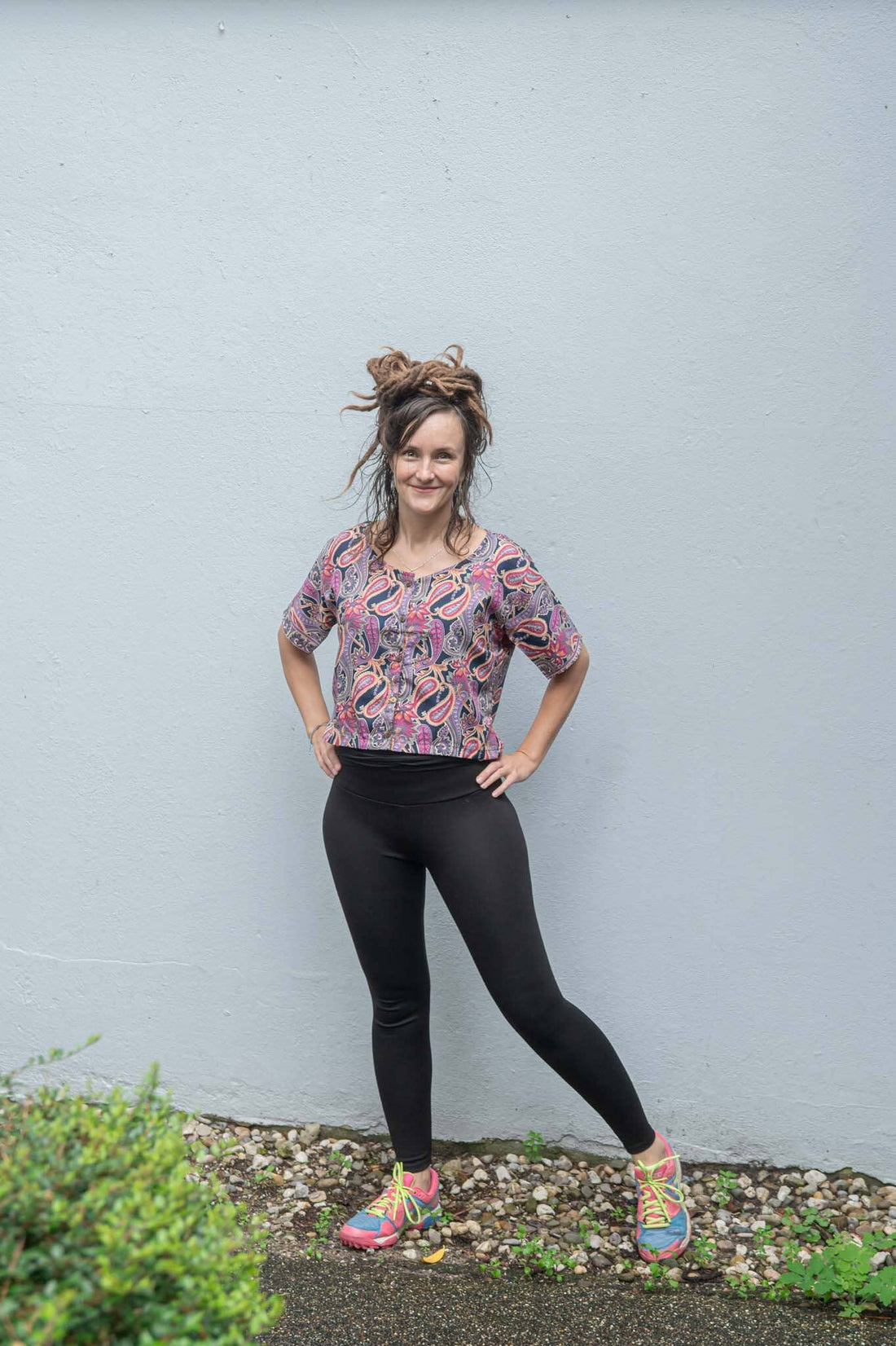 Marissa blouse katoen- gemaakt door Tantilly- retro kiwi