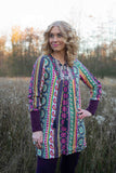 Multi rainbow Tunic - Colorful handmade Beauty Tunic Tantilly 