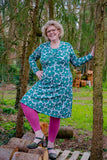 Natasja dress - happy spring retro flowers green- made by Tantilly spring dresses Tantilly 