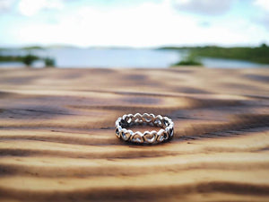 silver ring- the heart circle jewelry Tantilly 