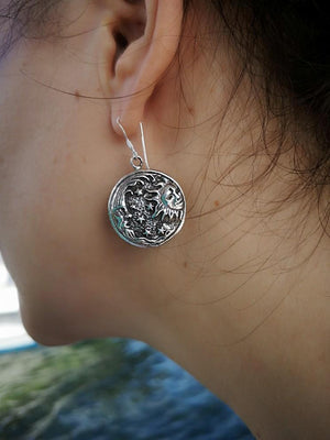 Sun & moon universe - Silver earrings jewelry Tantilly 