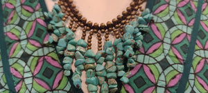 Handmade Macrame necklace quince of the mountain - turquoise