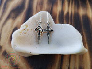 Templars cross - sterling silver earrings jewelry Tantilly 