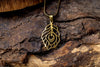 The rain's Peacock - gold brass necklace jewelry Tantilly 