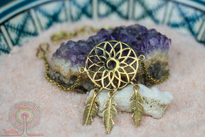 Lotus flower / dreamcatcher bracelet - unique design jewelry Tantilly 