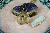 Meditation Tree of life - gold brass pendant jewelry Tantilly 