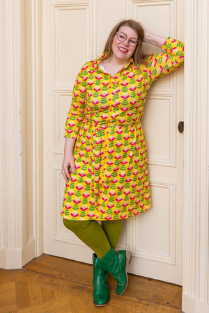 New lilou dress- retro flowers yellow- made by tantilly Every day dress Tantilly 