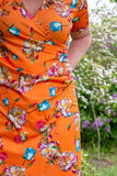 Zoe dress orange flowers- made by Tantilly Made by tantilly tantilly 