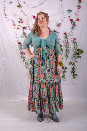 Boho maxi silk dress made by Tantilly - magika